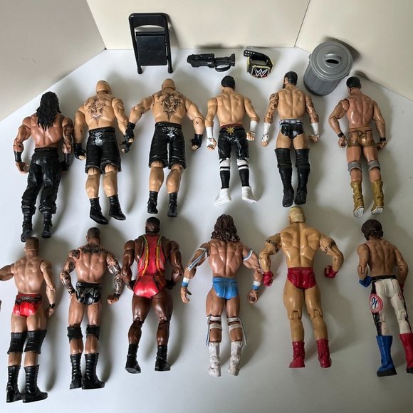 WWE Action Figures 12 Wrestlers 11 Mattel 1 Jakks Brand - Picture 5 of 7